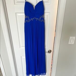 Xscape strapless Elegant Blue Evening Gown